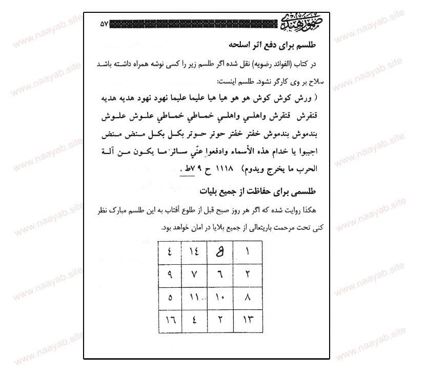 کتاب طلسم صمور هندی کنزالذهب